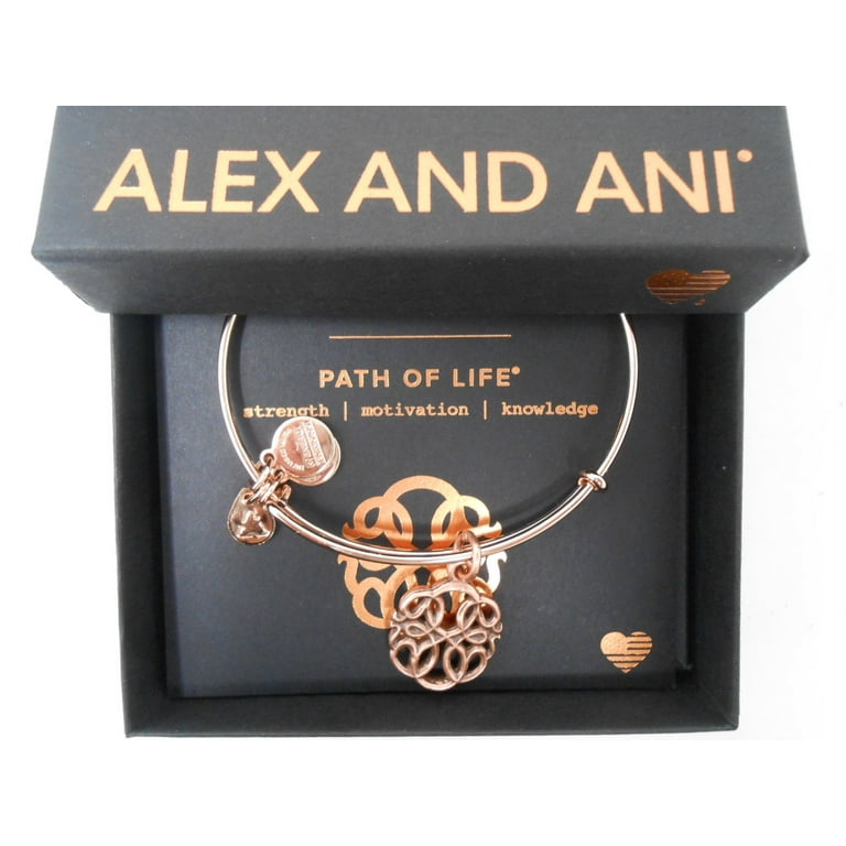 Alex and Ani Women's Path of Life Rose Gold Charm Bangle Bracelet