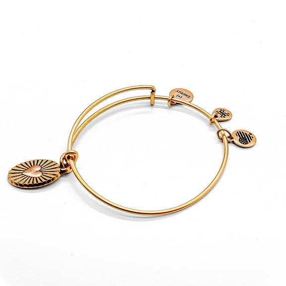 Alex and Ani Women's Path of Symbols Heart Embossed Charm Bangle Bracelet