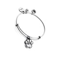 thumbnail image 1 of Alex and Ani Women's Sterling Silver Paw Prints of Love Gemstone Charm Bangle Bracelet, 1 of 2