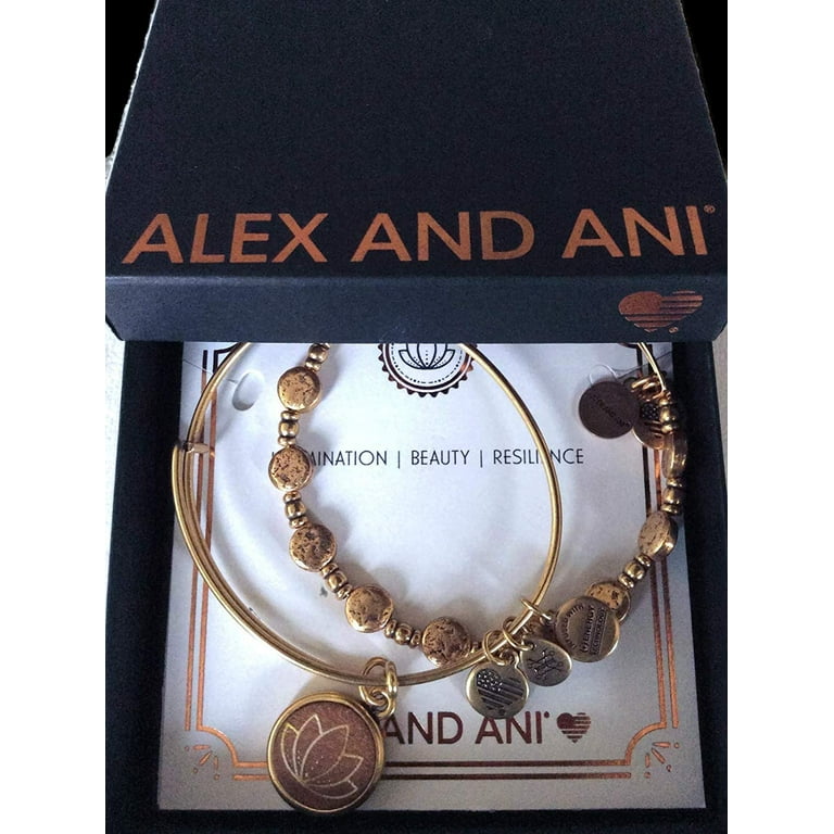 Alex and Ani Womens Path of Life Wood Charm Bracelet Set of