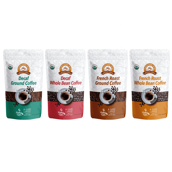 Alex's Low Acid Organic Coffee - 4-Bag Variety Pack (12oz)