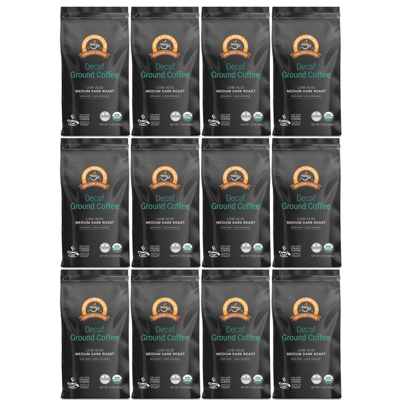 Alex's Low Acid Organic Coffee - Decaf Fresh Ground (12oz) Size: 12 Bags