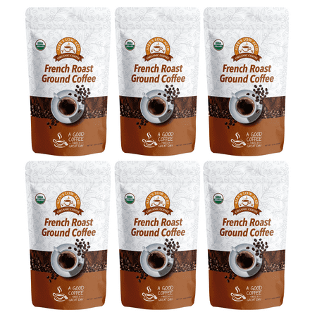 Alex's Low Acid Organic Coffee - French Roast Fresh Ground (12oz) Size: 6 Bags