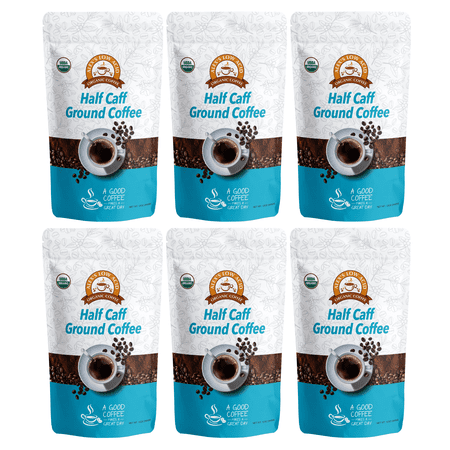 Alex's Low Acid Organic Coffee - Half Caff Fresh Ground (12oz) Size: 6 Bags