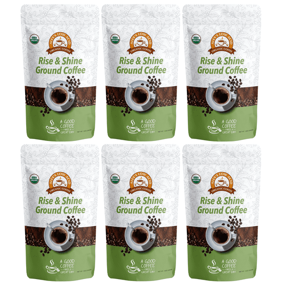 Alex's Low Acid Organic Coffee - Rise and Shine Fresh Ground (12oz) Size: 6 Bags