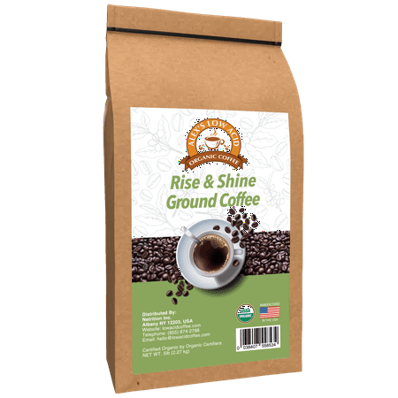 Alex's Low Acid Organic Coffee - Rise and Shine Fresh Ground (5lbs)