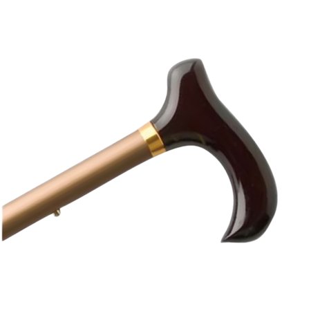 AlexOrthopedic Adjustable Travel Folding Cane Slim Line With Derby Handle - Matte Bronze