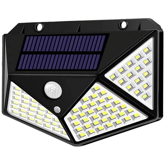 AlexTong Outdoor Solar Flood Light 100 LED 3 Motion Sensor Working Modes 270° Lighting Angle Upgraded Solar Powered Wall Light Security Lights