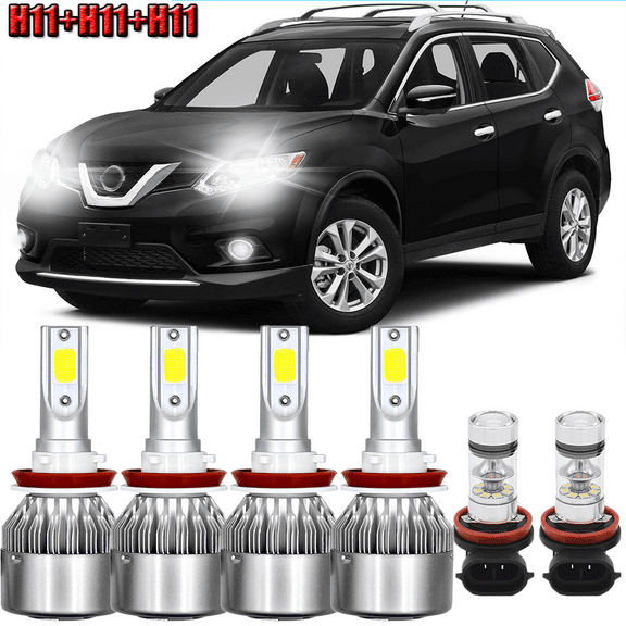 For 2014-2020 Nissan Rogue 6X LED Headlight High/Low+Fog Lights Bulbs 6000K Kits