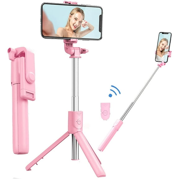 Portable Selfie Stick Tripod with Wireless Remote, 3 in 1 Extendable Selfie Stick Phone Holder