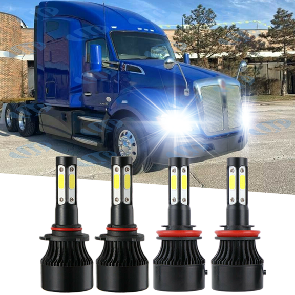 AlexTong T680 T880 LED Headlight Kit, Pure White fits Kenworth 4 Pack