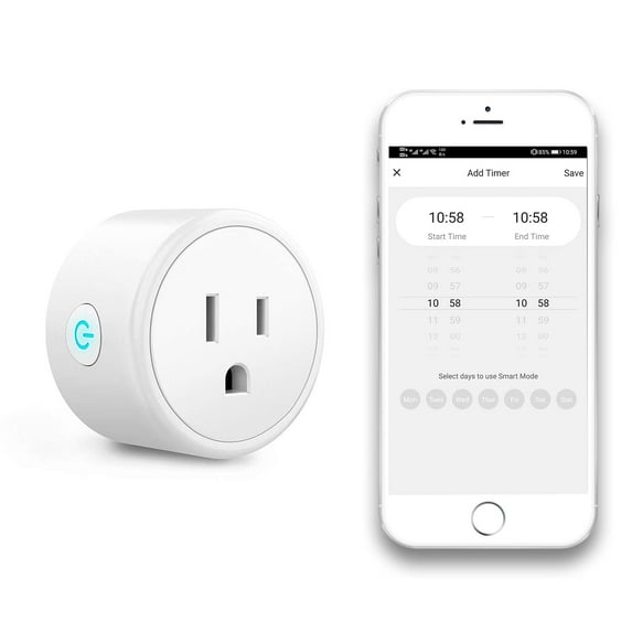 AlexTong WiFi Smart Plug, Mini WiFi Outlet Mini Socket Work with Alexa Echo, Google Home, APP Remote Control Timer Plug, 16A Only Supports 2.4GHz Network No Hub Required