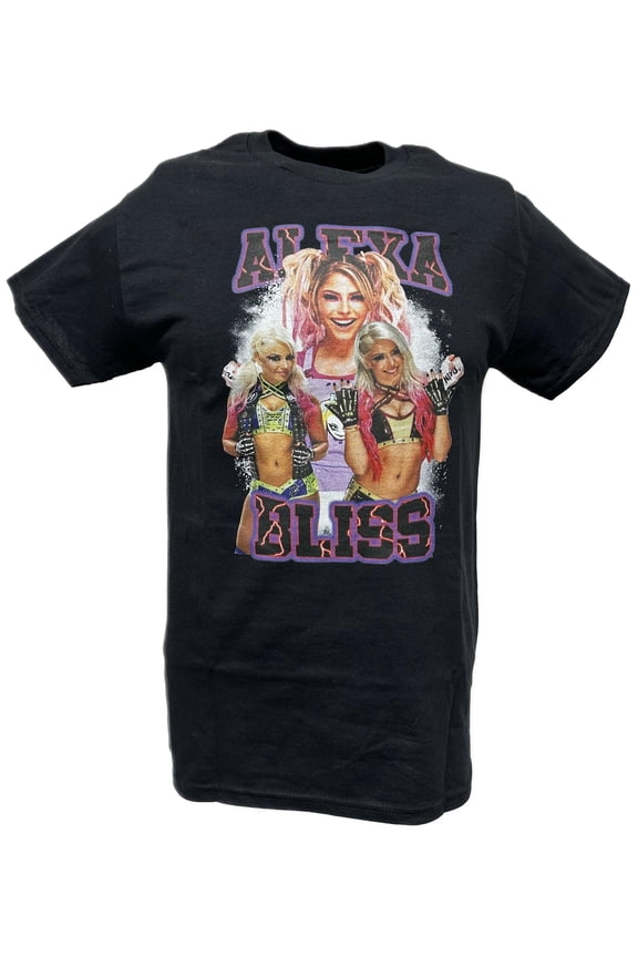 Alexa Bliss WWE Purple Trio Womens Superstar Black T-shirt