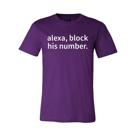 Alexa Block His Number Unisex Jersey Short Sleeve T-shirt-Purple-Small