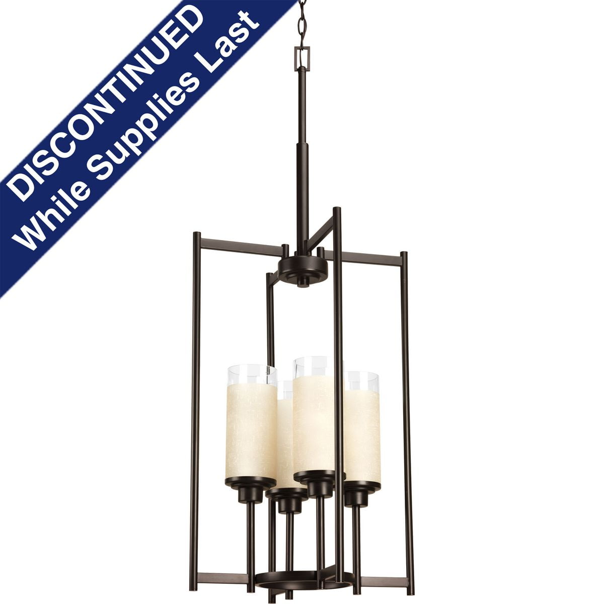 Antique Bronze Four-Light Drum Pendant Chandelier