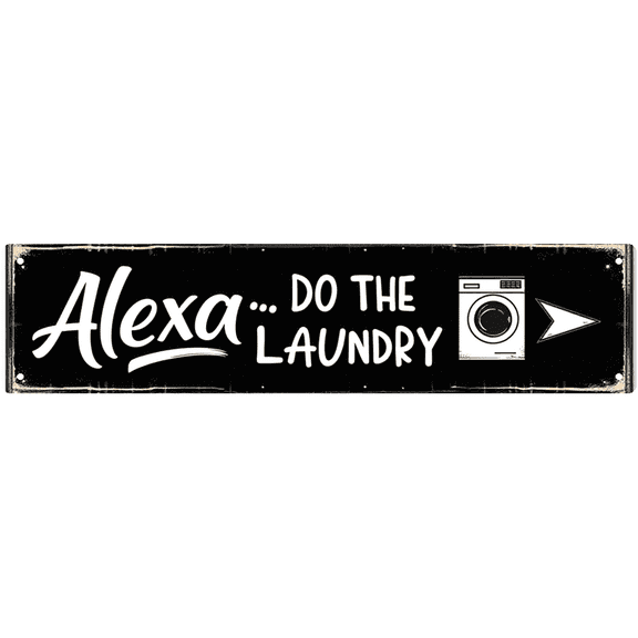 Alexa D0TE Humor Tin Sign - 16x4 Inch - Ideal for Smart Home, Lounge, Man Cave Decor - Tech Humor Signs, Geek Wall Art