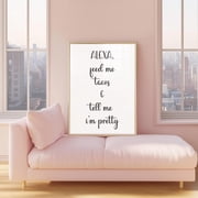 Alexa Feed Me Tacos Print Kitchen Wall Art, Unframed Paper Poster 8x10in