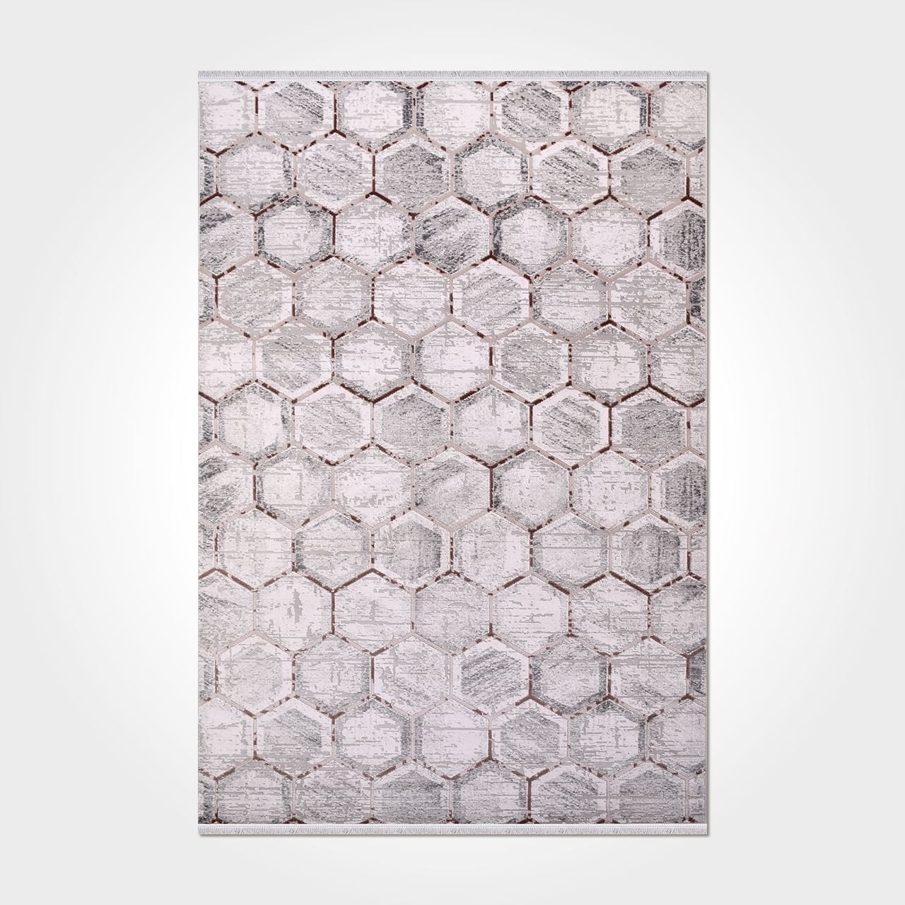Alexa Grey Geometric Acrylic Area Rugs for Living Room Jacquard ...