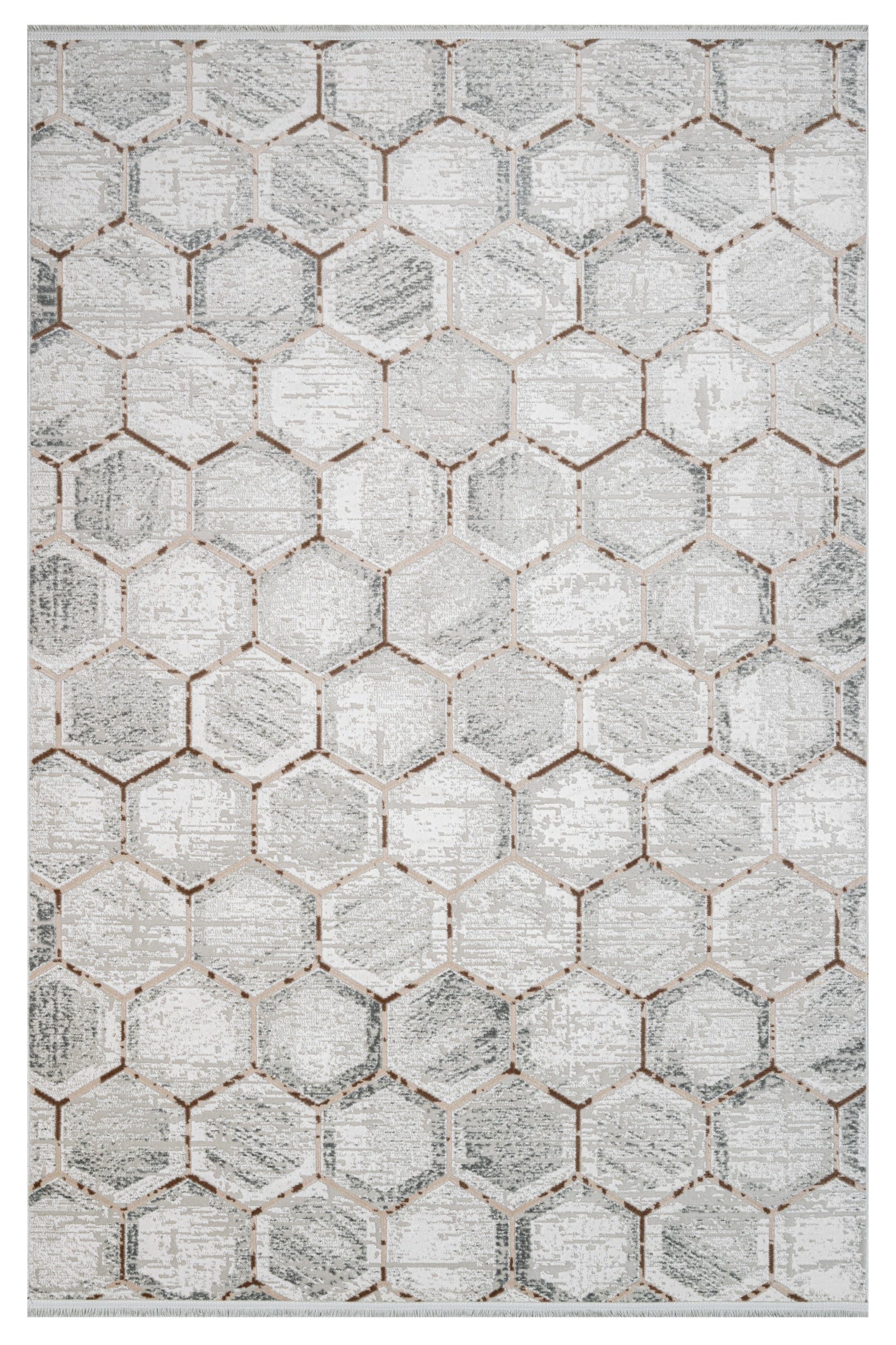 Alexa Grey Geometric Acrylic Area Rugs for Living Room Jacquard ...