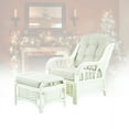 thumbnail image 1 of Alexa Living Armchair w/Ottoman White Color, Natural Rattan Wicker Handmade Design, 1 of 8