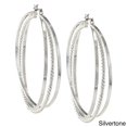 thumbnail image 1 of Alexa Starr 3550/EP/LG/S Large Silvertone Three-row Hoop Earrings, 1 of 1