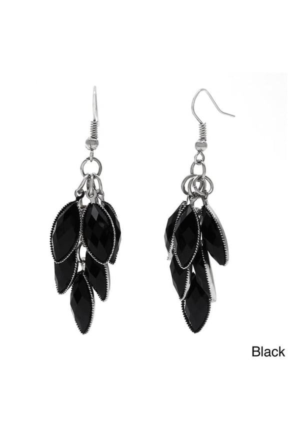 6829-EP-Black  Faceted Metallic Lucite Cluster Earrings