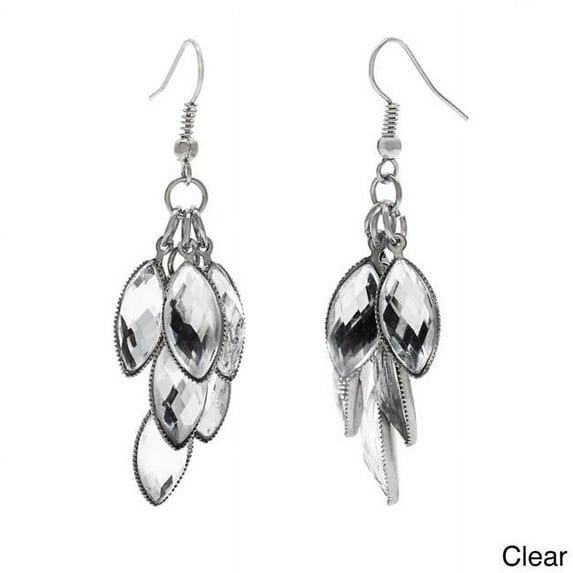 Alexa Starr 6829-EP-Clear Faceted Metallic Lucite Cluster Earrings