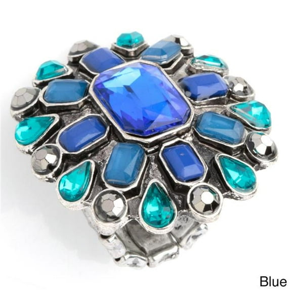 Alexa Starr 7590-R-Blue Statement Stretch Ring