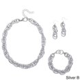 thumbnail image 1 of Alexa Starr K4283- Set- Silver B Grooved Link Chain Jewelry Set, Silver - Medium - 3 Piece, 1 of 1