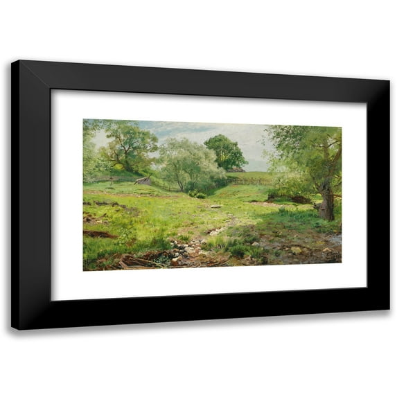 Alexander Alexandrovich Kiselev 14x10 Black Modern Framed Museum Art Print Titled - Summer Landscape (1895)