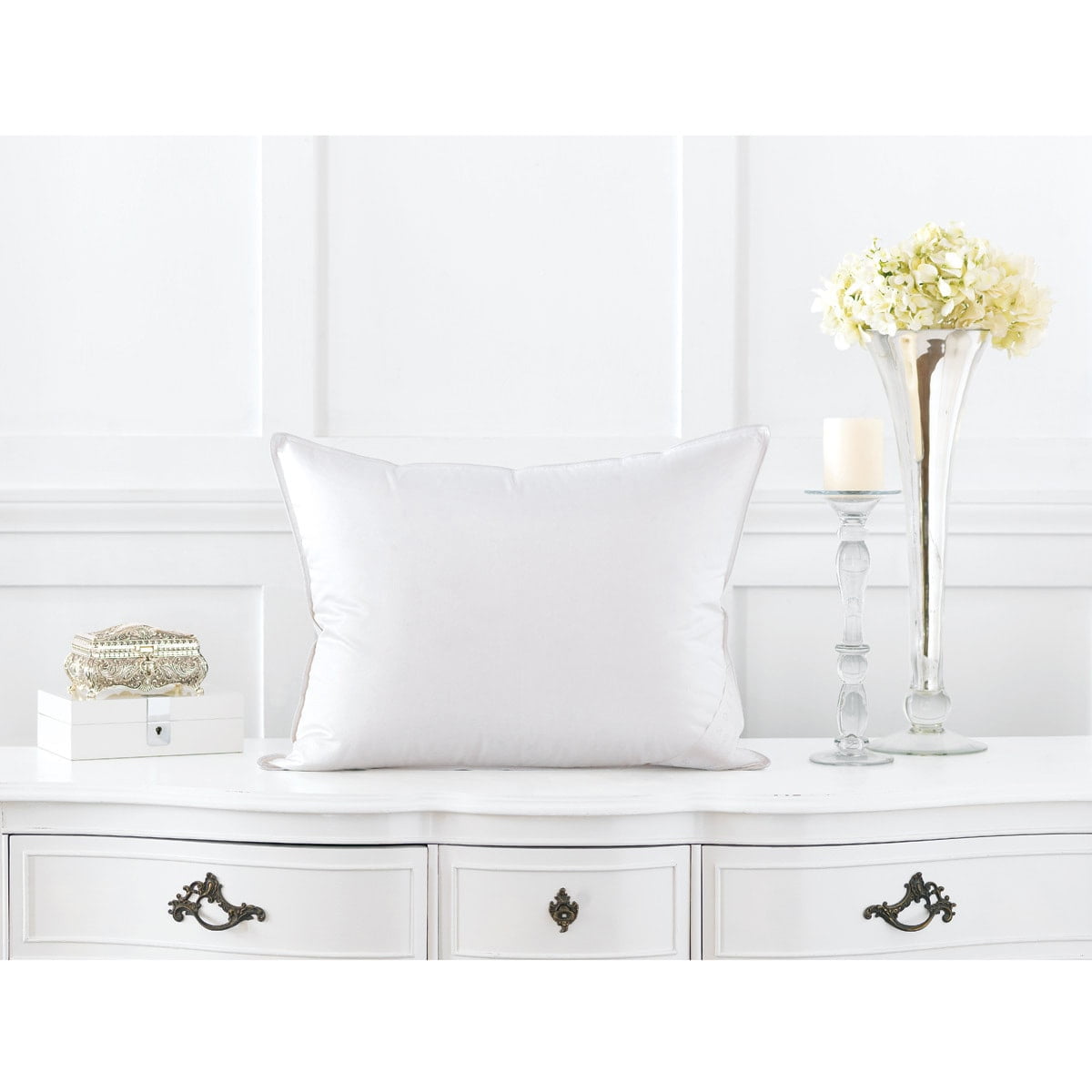 Standard White Down Feather Bed Pillow