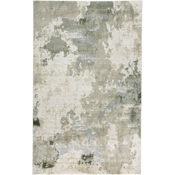 Alexander Contemporary Watercolor Rug, Light/Silver Gray, 8ft x 11ft Area Rug