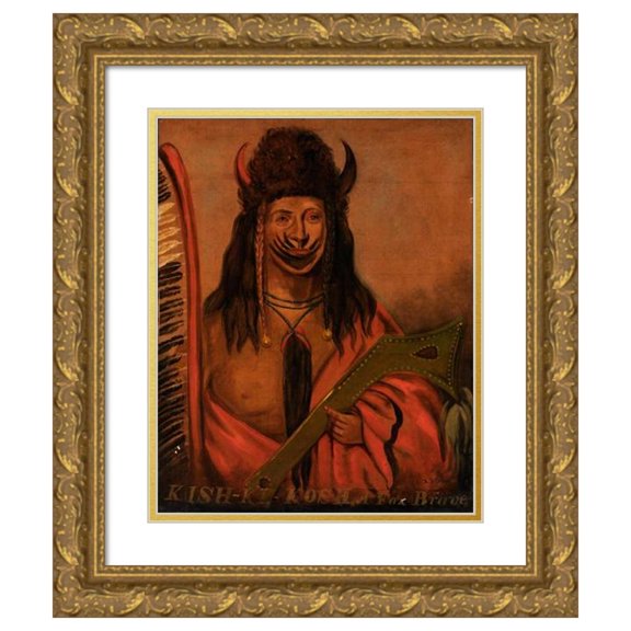 Alexander Davis Cooper 20x24 Gold Ornate Framed and Double Matted Museum Art Print Titled - Kish-Ke-Kosh