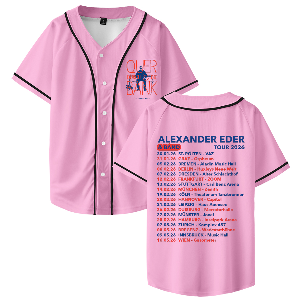 Alexander Eder Quer durch die Bank Tour 2026 Merch Baseball Jersey ...