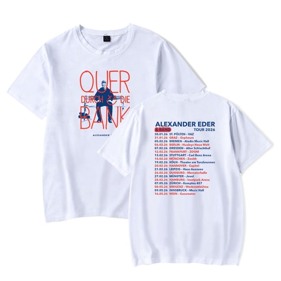 Alexander Eder Quer durch die Bank Tour 2026 Merch T-Shirt Women Men Casual Crewneck Short Sleeve Fashion Tee