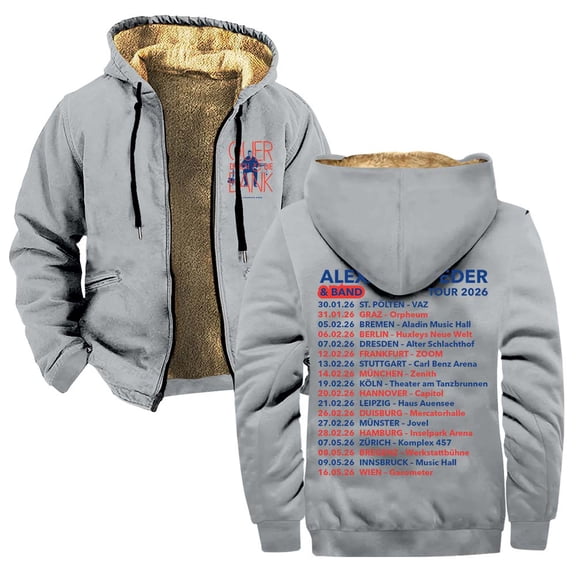 Alexander Eder Quer durch die Bank Tour 2026 Merch Zipper Hoodies Women Men Jacket Parkas Long Sleeve Fashion Streetwear Coat
