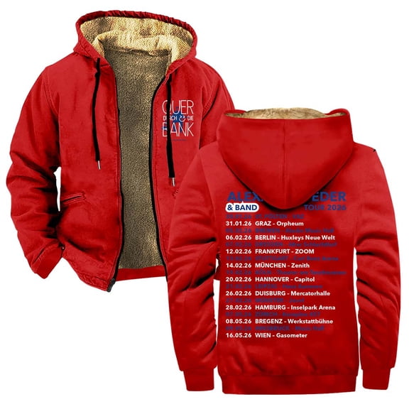 Alexander Eder Quer durch die Bank Tour 2026 Merch Zipper Hoodies Women Men Jacket Parkas Long Sleeve Fashion Streetwear Coat