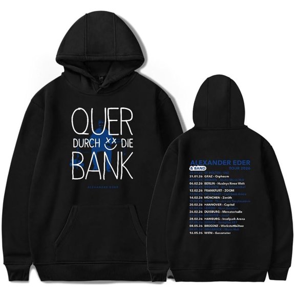 Alexander Eder Quer durch die Bank Tour 2026 Unisex Casual Long Sleeve Pullover Hoodie For Fans