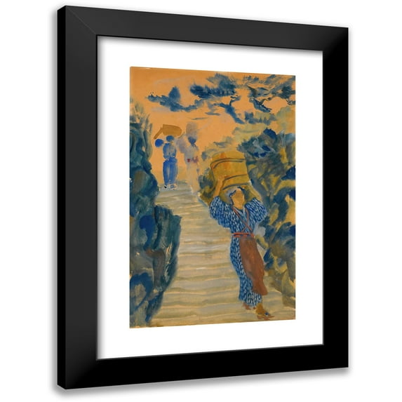 Alexander Evgenievich Yakovlev 11x14 Black Modern Framed Museum Art Print Titled - Japanese Water-Carriers