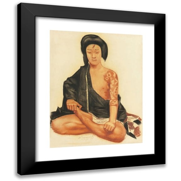 Alexander Evgenievich Yakovlev 12x14 Black Modern Framed Museum Art Print Titled - Benten Kozo Kikunosuke (1929)