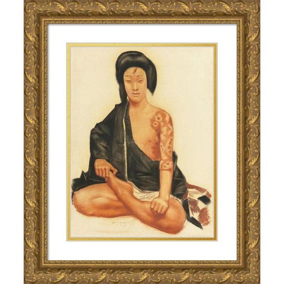 Alexander Evgenievich Yakovlev 19x24 Gold Ornate Framed and Double Matted Museum Art Print Titled - Benten Kozo Kikunosuke (1929)