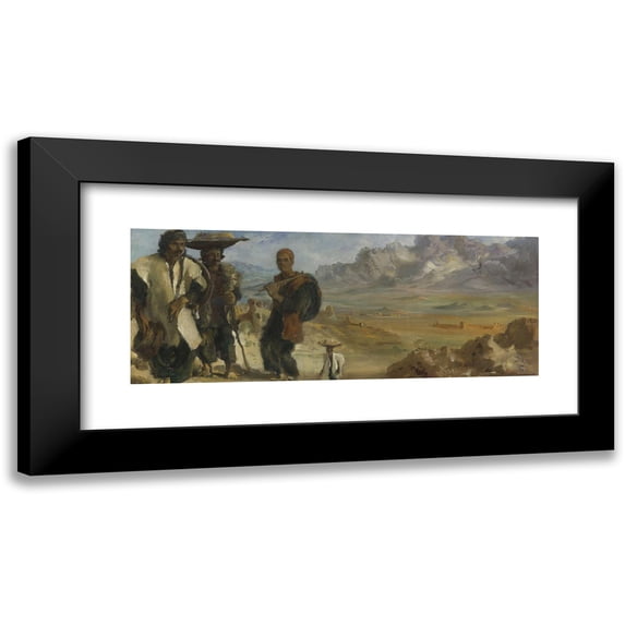 Alexander Evgenievich Yakovlev 24x12 Black Modern Framed Museum Art Print Titled - Kurds Near Kermanshah (1932)