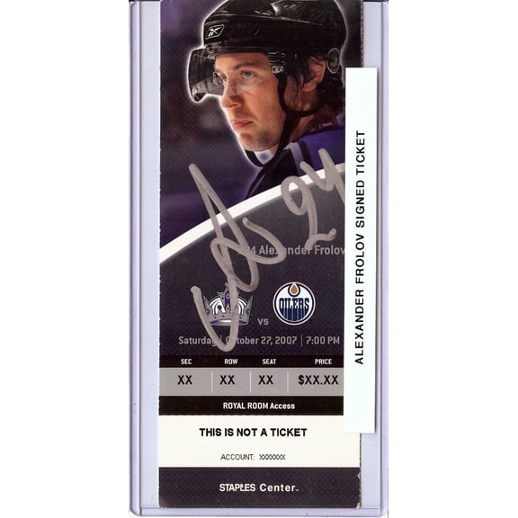 Alexander Frolov Signed Autographed Season Ticket Stub Kings 2007 JSA AX25432
