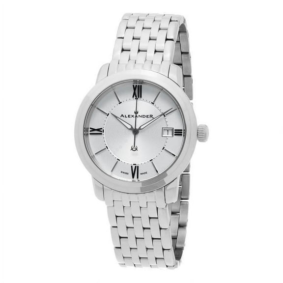 Alexander Heroic Macedon Silver White Dial Swiss Stainless Steel Watch A111B-04