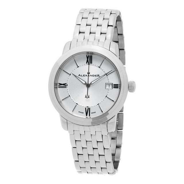 Alexander Heroic Macedon Silver White Dial Swiss Stainless Steel Watch ...