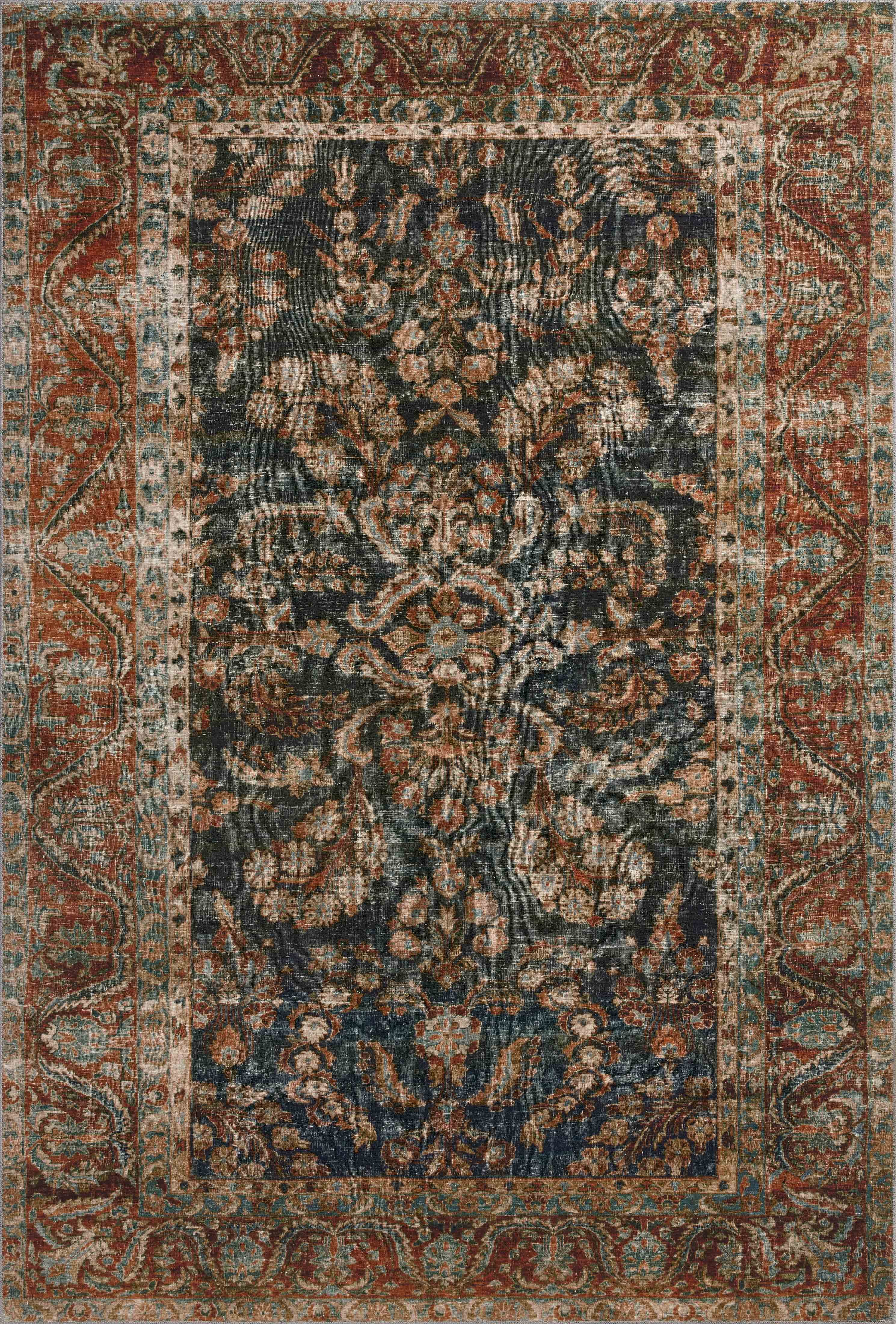 Chris Loves Julia x Loloi Jules Ocean / Spice 2'-3" x 3'-9" Area Rug