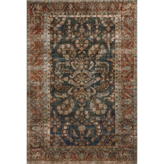 Chris Loves Julia x Loloi Jules Ocean / Spice 2'-3" x 3'-9" Area Rug