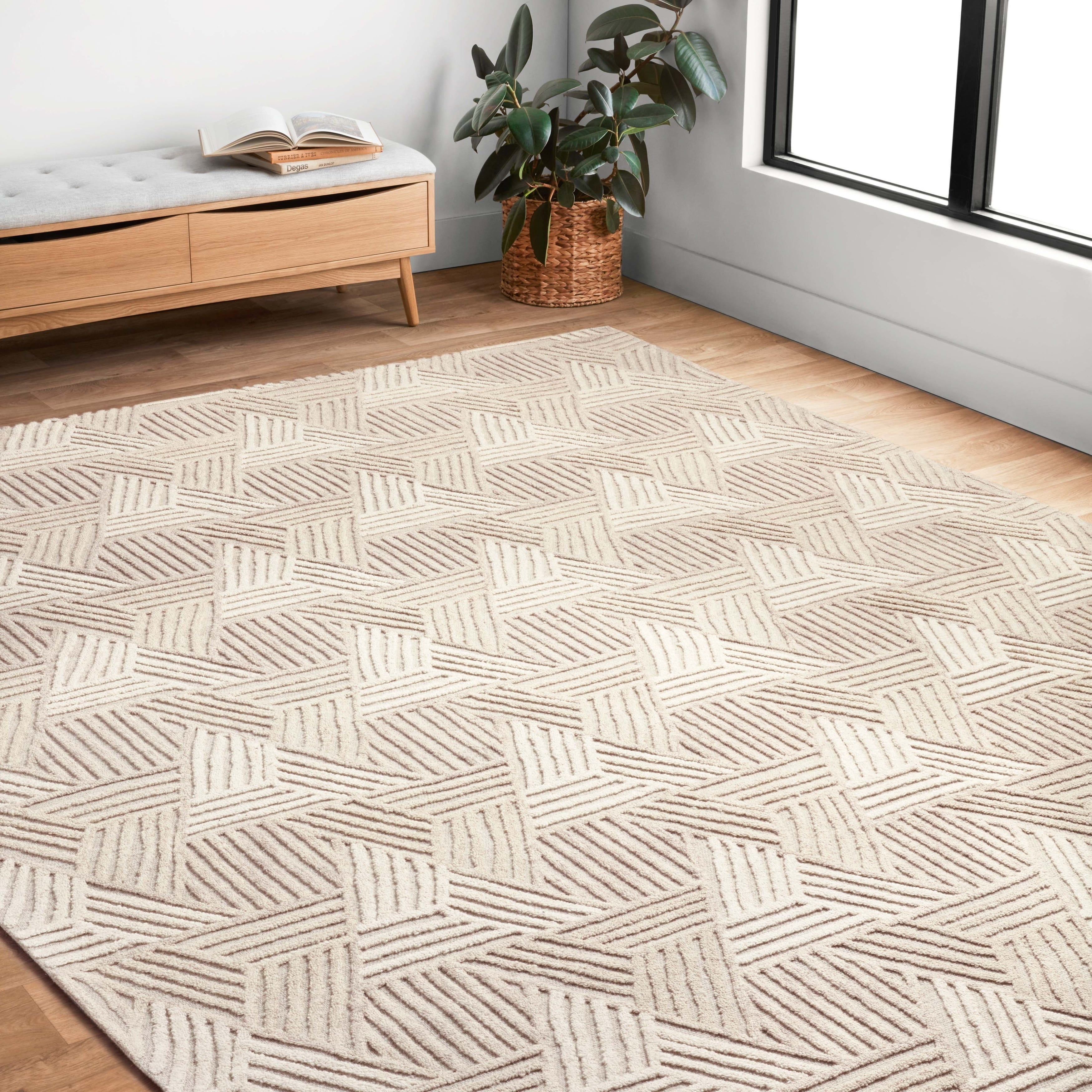 Alexander Home Kanarra HandTufted Geometric Modern Wool Area Rug 9'3