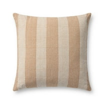 Chris Loves Julia x Loloi Auggie Orange / White 22'' x 22'' Decorative Pillow