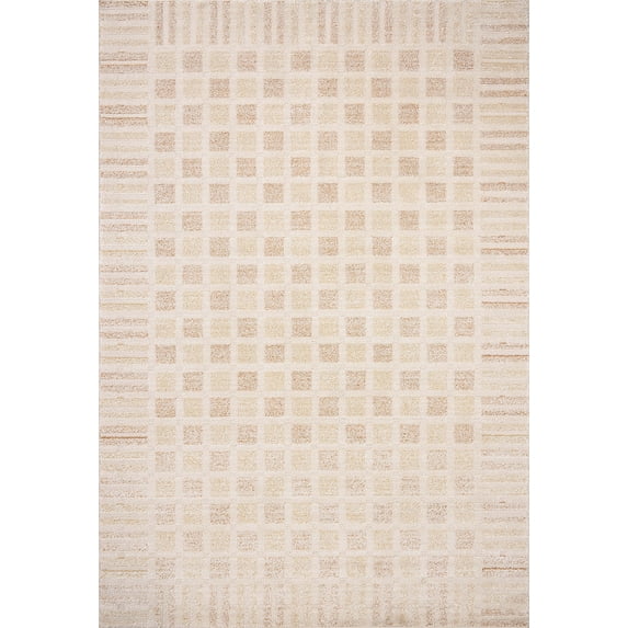 Chris Loves Julia x Loloi Calvin Bone / Natural 18" x 18" Sample Rug